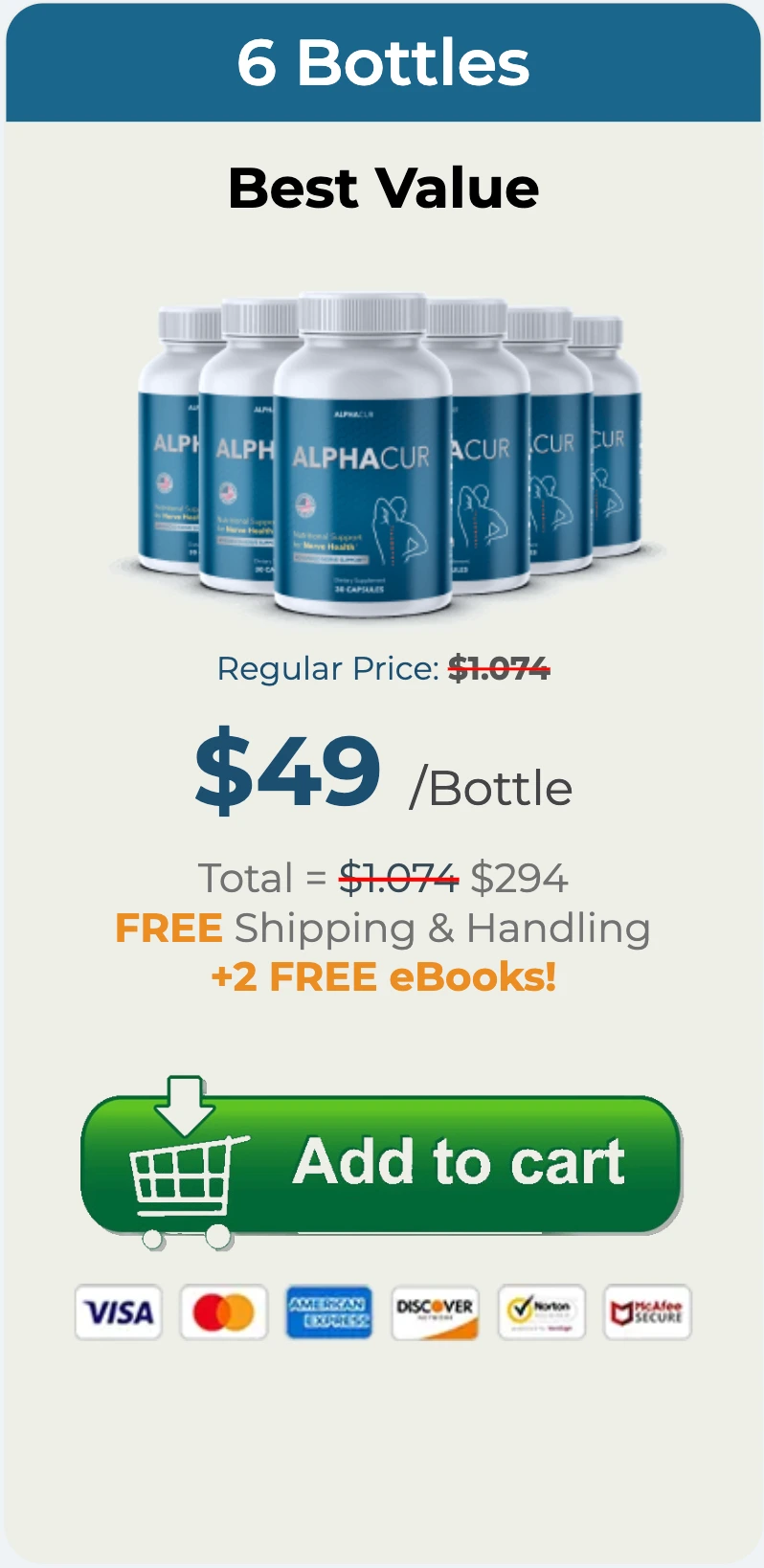 AlphaCur 6 bottle price 